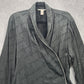Victoria's Secrets Black Wrap Pajama Top Sleep Logo Tie White Trim L Large