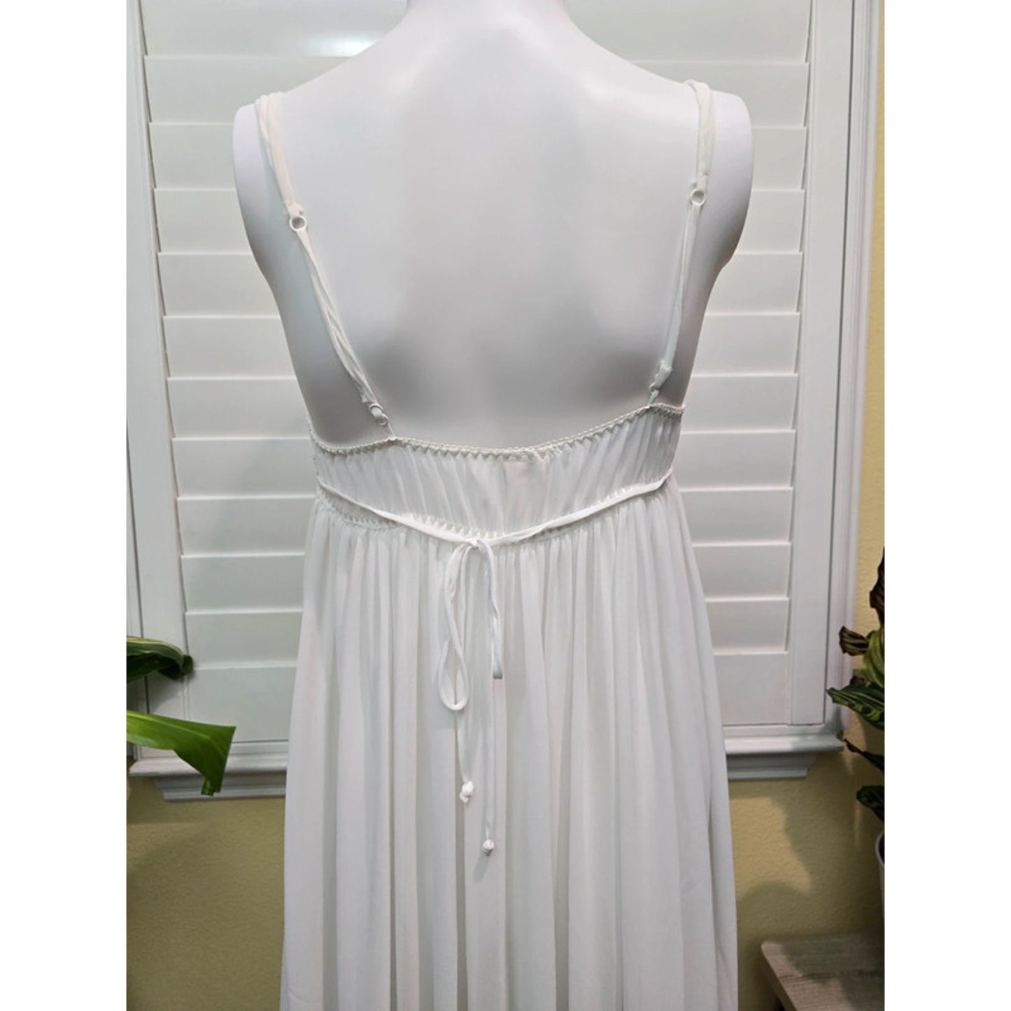 In Bloom White Sheer Lace Bead Fairy Cottage Lingerie Feminine Dress Medium