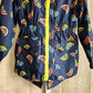 Cat & Jack Blue Green Zip Up Rainbow Hood Raincoat Coat Jacket Girls XS 4/5