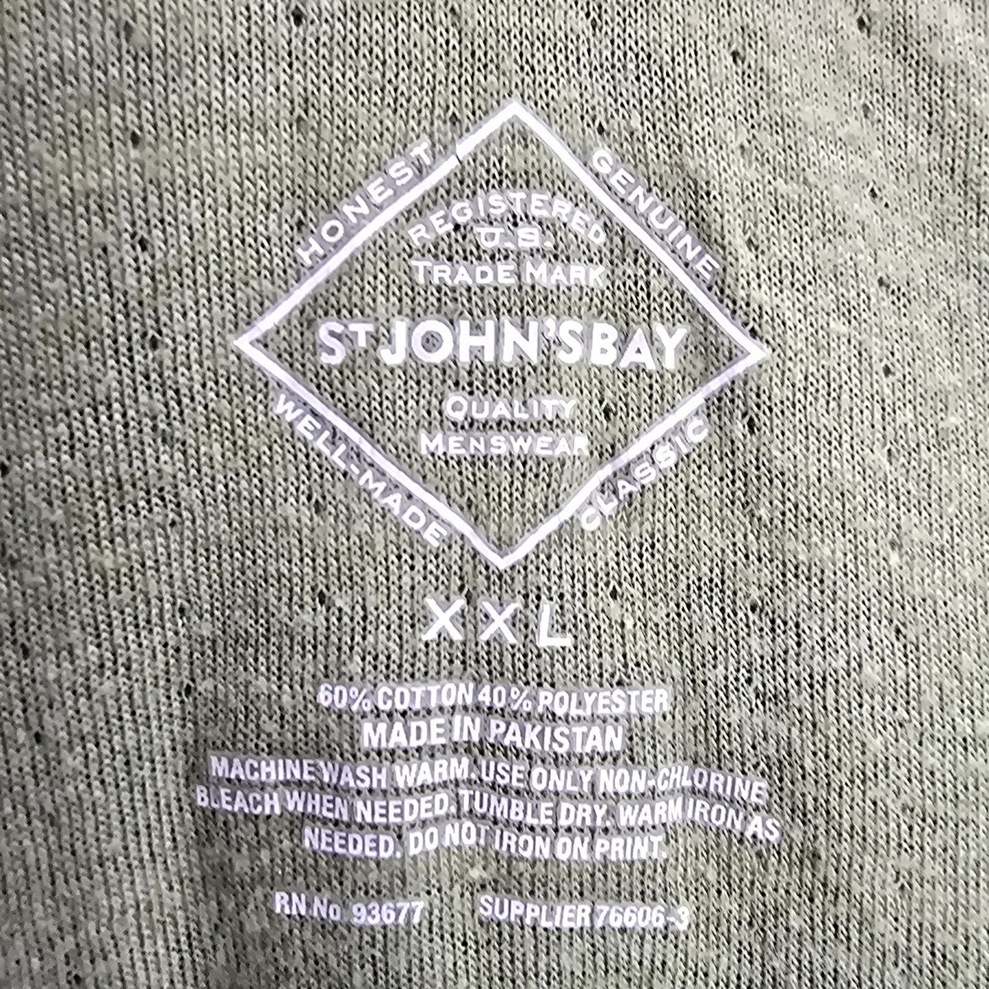 165. St John's Bay Green Long Sleeve Sweater Top Mens Plus XXL