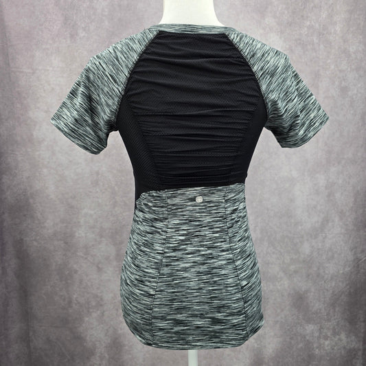 Soybu Gray Black Activewear Sportswear Performance Tshirt Top Extra Small XS