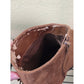 True Craft Brown Suede Fringe Zipper Ankle Boots Size 8.5