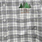 Faded Glory Gray Plaid Stripe Long Sleeve Flannel Button Up Top Shirt Medium