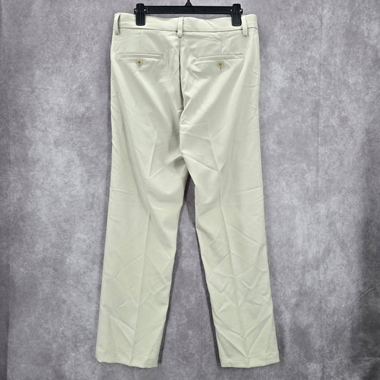 Haggar Cool 18 Pro Khaki Tailored Straight Dress Pants Trouser Golf Mens 32x30