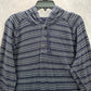 American Eagle Blue Premium Indigo Pullover Classic Stripe Hoodie XL Extra Large