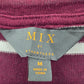 41 Hawthorn Burgundy White Stripe Long Sleeve Classic Blouse Top Medium