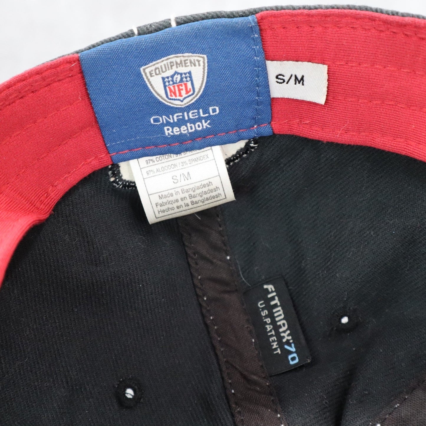 Reebok Onfield Black Red Arizona Cardinals Stitch Fitted Baseball Cap Hat S/M