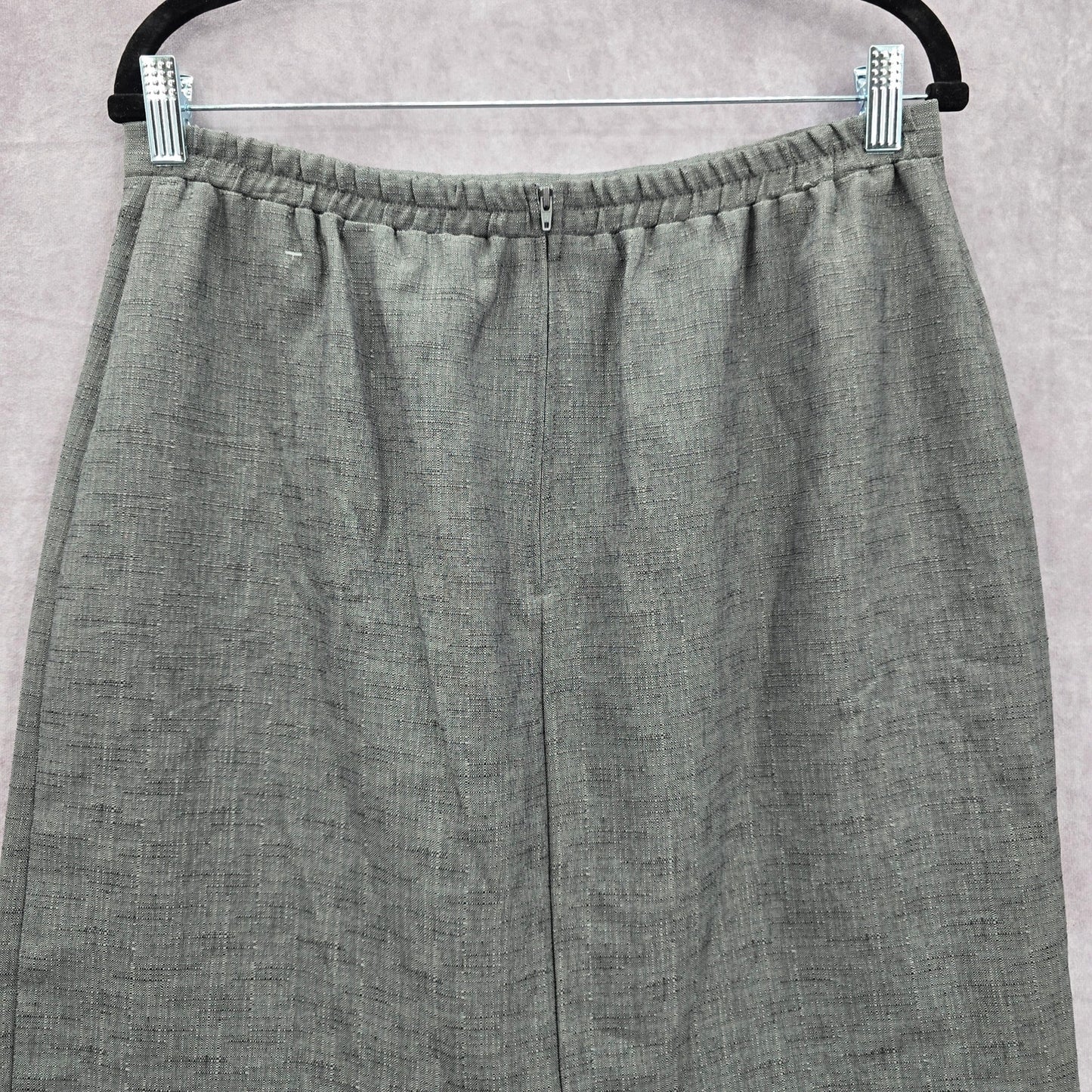 Sag Harbor Gray Midi Executive Church Slit Plus Skirt 14