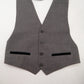 After Six Gray Short Open Back Welt Pocket 4 Button Point Tuxedo Vest Medium 38S