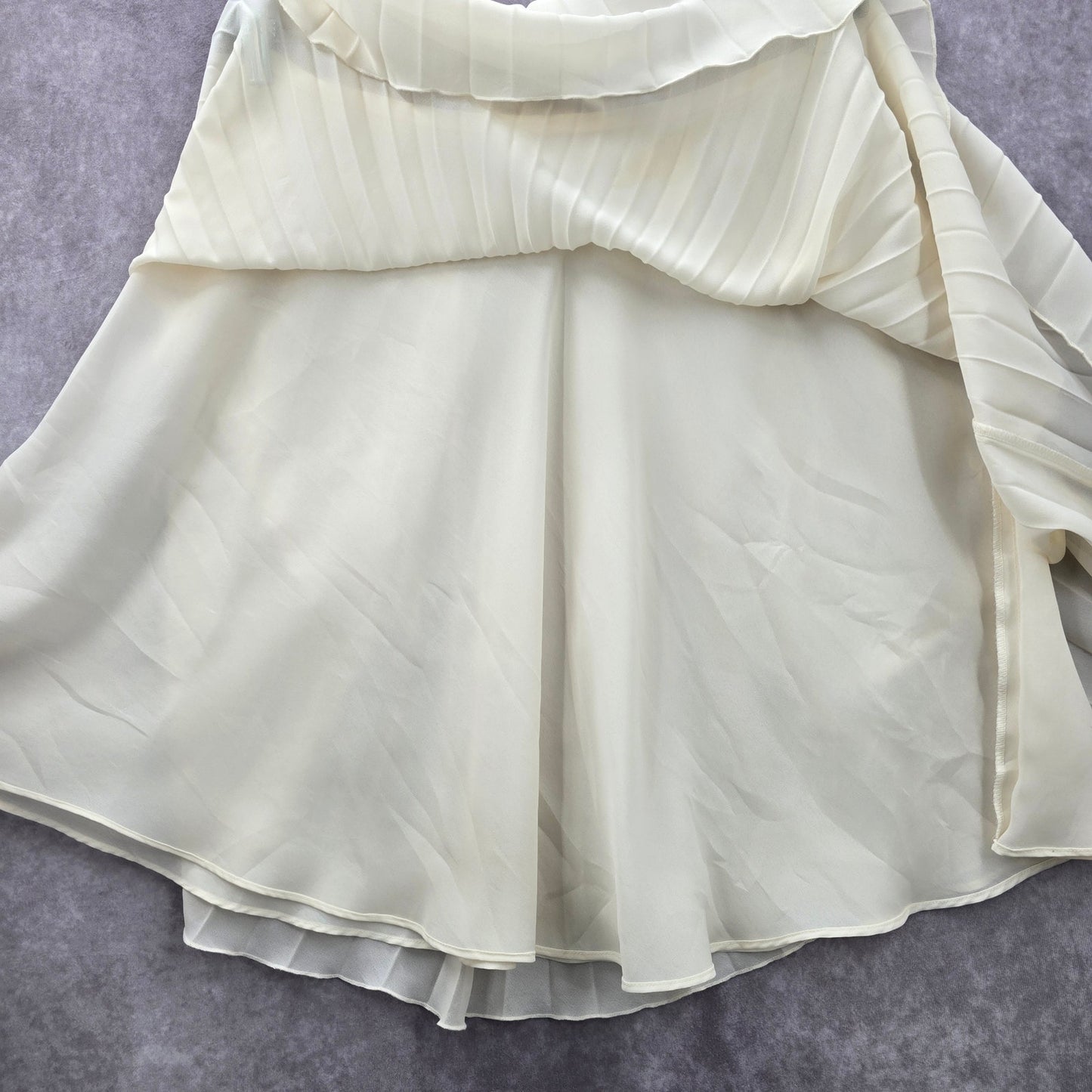 Preston & York Vintage Cream Pleat Flare Knee Length Short Skirt Plus 14