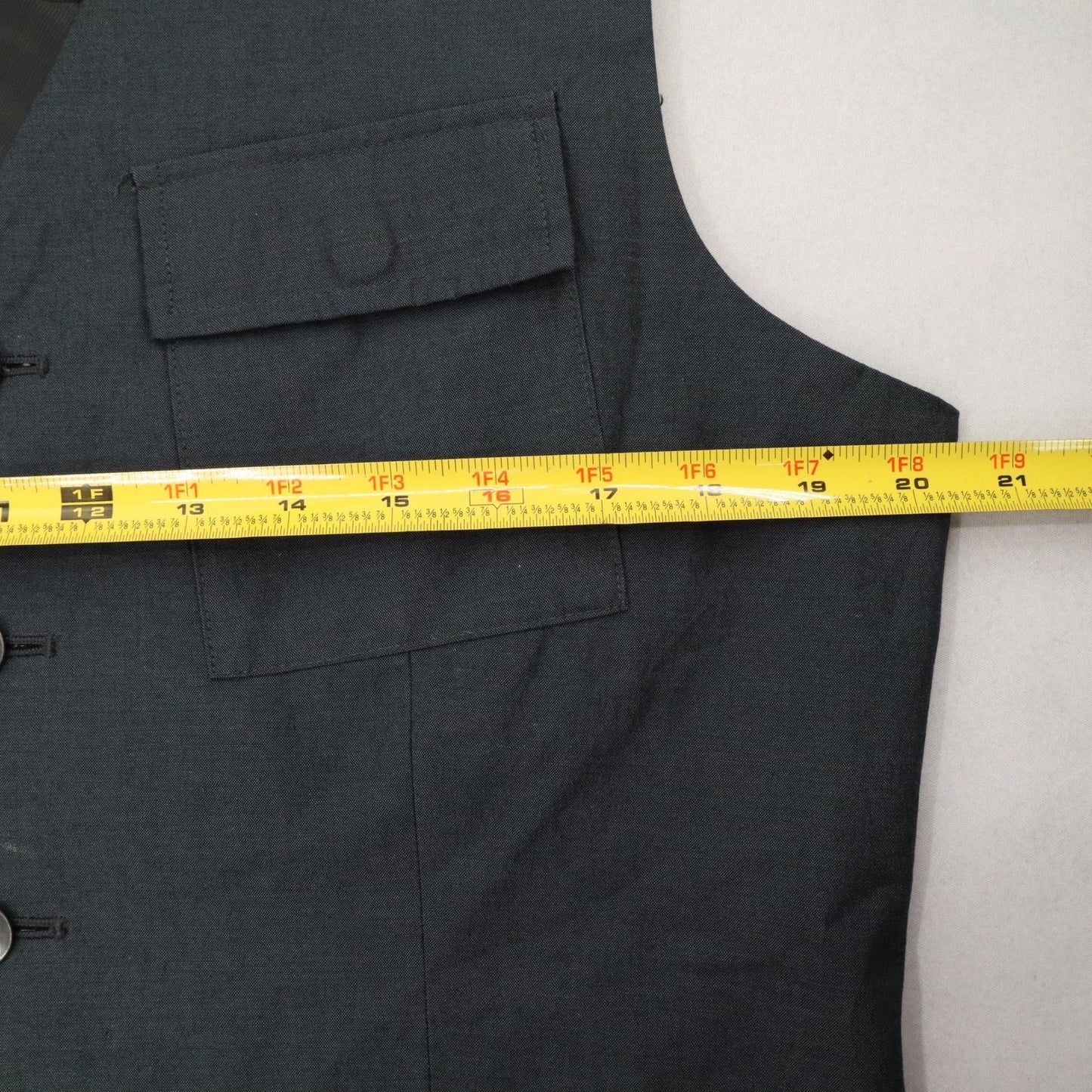 Kenneth Cole Blue 5 Button Point Pocket Waistcoat Formal Tuxedo Suit Vest M 42R