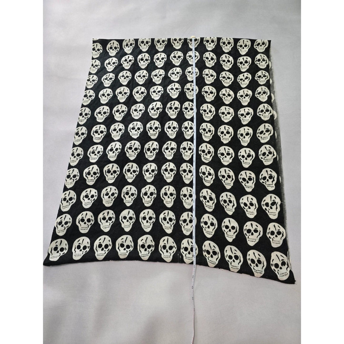 Black Skull Printed Large Gothic Grunge Infinity Scarf OSFM