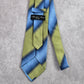Kenneth Cole New York Green Blue Striped Silk Executive Neck Tie Men's