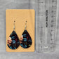 Black Teardrop Hook Floral Handmade Earrings JB1E4