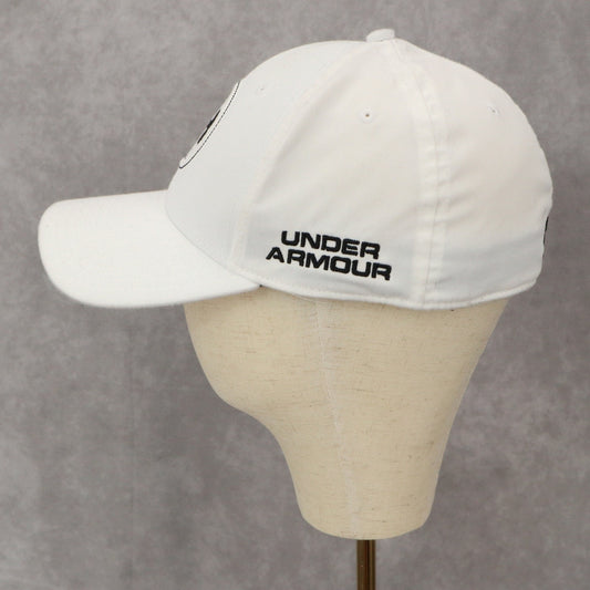 Under Armour White Fitted Athletic Sports Baseball Cap Hat