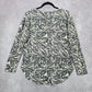 New Directions Gray Print Long Sleeve Y2K Western Fairy Sweater Top Medium