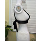 Black Silky Tie Back Sexy Boudoir Bridal Romance Bra Top Small