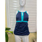 Costal Blue Navy Blue/Green Strapy Tank Top Medium