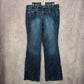 049. Authentic Femme Blue Bootcut Straight Flare Denim Pants Jeans 14