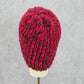 Red Black Crochet Knit Bucket Cap Hat Fun Vintage Y2K Funky Beanie