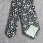 J.S. Blank & Co. Black White Floral Cotton Executive Spring Neck Tie Men's