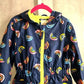 Cat & Jack Blue Green Zip Up Rainbow Hood Raincoat Coat Jacket Girls XS 4/5