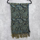 SJ Collection Blue Floral Pashmina Fringe Floral Long Shawl Scarves Wrap Scarf
