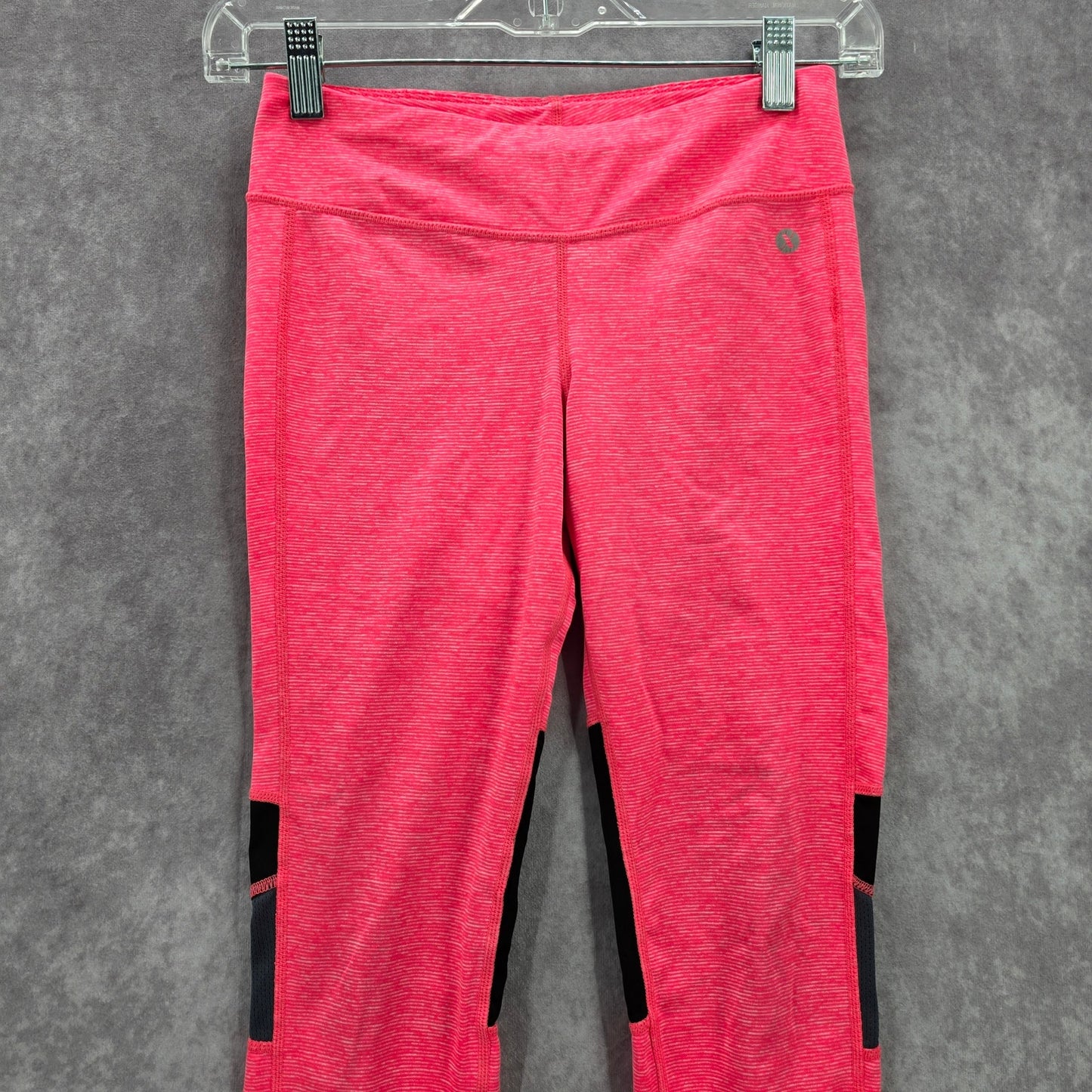 Xersion Pink Black Skinny Stretch Pants Bottoms Ankle Leggings M Medium 10 12