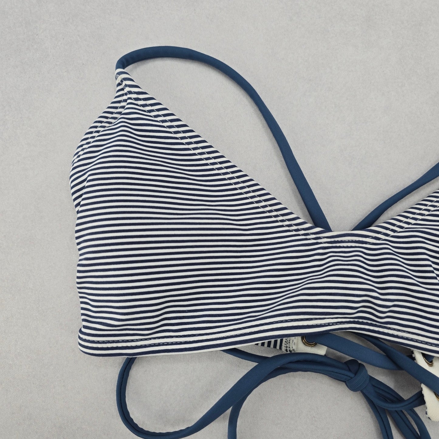 Xhilaration Blue Stripe Crisscross Padded Tie Bikini Bralette Swim Top S Small