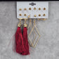 Zara Gold Red Tassel Drop Dangle Hook Fashion Jewelry Earrings NWT JB2-67