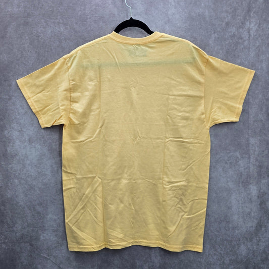 What is Coming is Better Than What is Gone Yellow Blue Cotton Tshirt Large