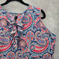 Lauren Ralph Lauren Blue Floral Ruffle Cotton Blouse Top Shirt Plus 2X