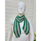 Gray Knit Scarf Crochet Green Cozy Cotton Scarf OSFM