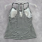 Kona Sol Black White Stripe Padded Swimwear Tankini Tank Top M Medium