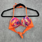 Gata Brenzeada Orange Bikini Top Halter Tie Swimwear Padded Swimsuit Small