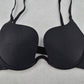 Black Padded Wired Push Up Plunge Bra Bikini Bralette Swim Top 34B