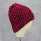 Red Black Crochet Knit Bucket Cap Hat Fun Vintage Y2K Funky Beanie