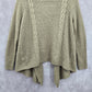 Sonoma Tan Sweater Drape Acrylic Open Style Long Sleeve Cardigan Petite Medium