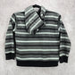 Dickies Gray Black Stripes Fleece Hoodie Full Zip Jacket Coat VTG Y2K Large L 7