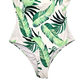 Tropical Leaf White One Piece Swimsuit Beach 90s Y2K Vacation Resort 90s Medium