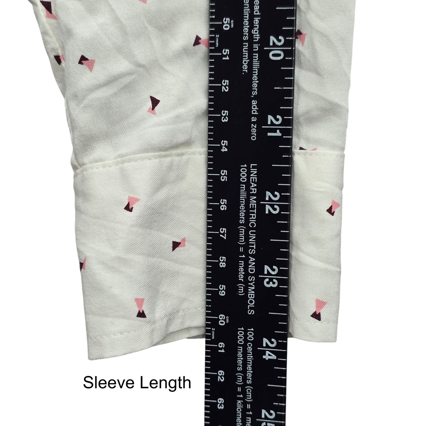 Gap Boyfriend Fit White Y2K Geometric Button Down Shirt Top Office Preppy Medium