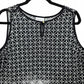Liz Claiborne Black White Floral Sleeveless Tunic Top Shirt Blouse Medium