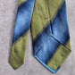 Kenneth Cole New York Green Blue Striped Silk Executive Neck Tie Men's