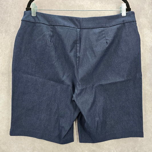 Time and Tru Blue Stretch Pullon Bermuda Pants Shorts Plus XL Extra Large 16 18