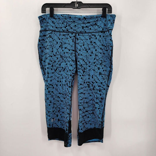 Under Armour Blue Black Cropped Activewear Yoga Leggings Active Sports Large