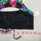 Neontide Black Floral Sports Bra Cutout Active Bikini Bralette Swim Top S Small