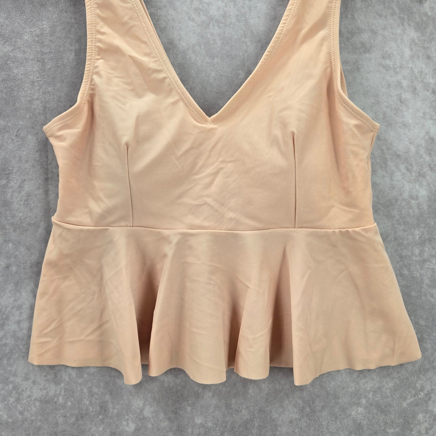 Pink Ruffle Padded Crop Swimwear Tankini Tank Top Medium M