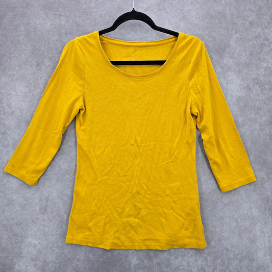 Yellow Mustard Stretch Boho Skater Casual Top Medium