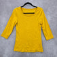Yellow Mustard Stretch Boho Skater Casual Top Medium