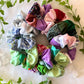 12 Handmade Scrunchies Bundle Mixed Lot Satin Silk Hair Ties Accessories Gift